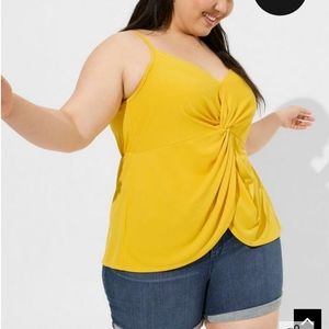 Studio Crepe V-Neck Twist Tank